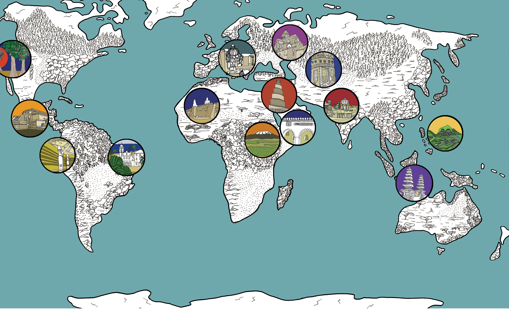 UNESCO world heritage map